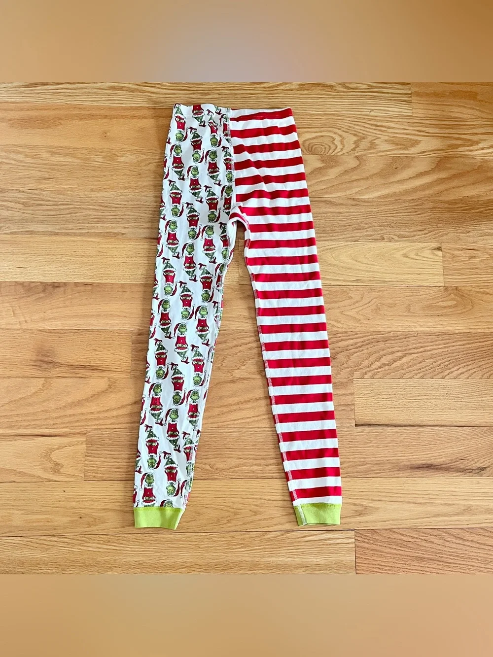 Hanna Andersson Christmas Grinch pajamas 150 12 stripe long John 2 piece cotton